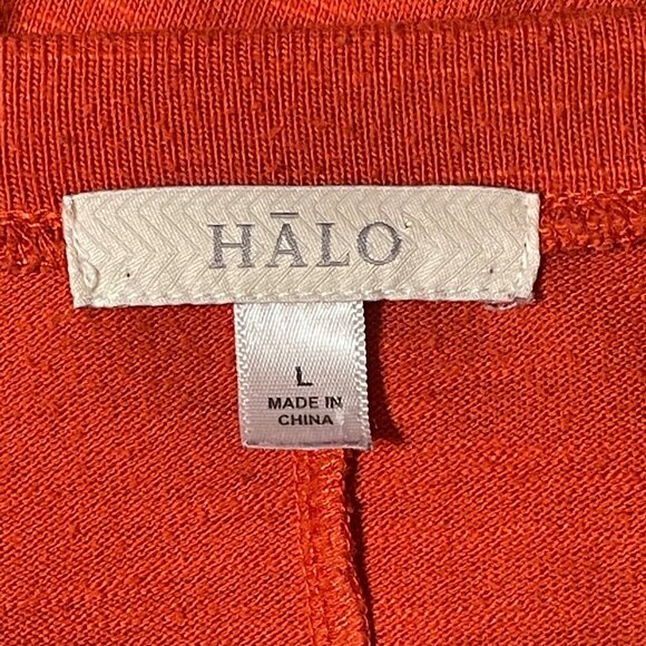 Rust Orange Halo Womens Size L Top W/ Lace Detailing 3/4 Sleeves & High-Low Hem - Picture 5 of 8